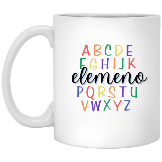 Alphabet Elemeno - White Mug