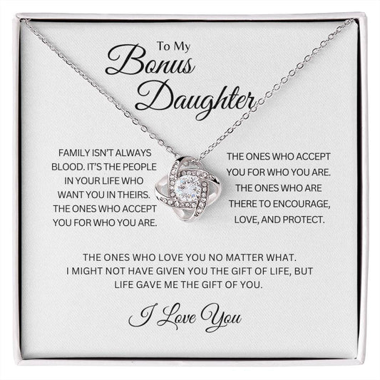 Bonus Daughter | Love You No Matter What - Love Knot Necklace