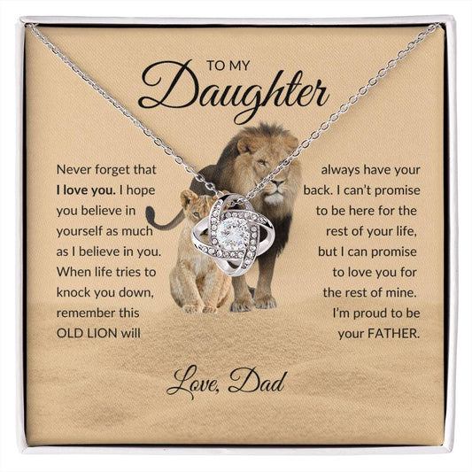 Daughter | Proud Lion - Love Knot Necklace